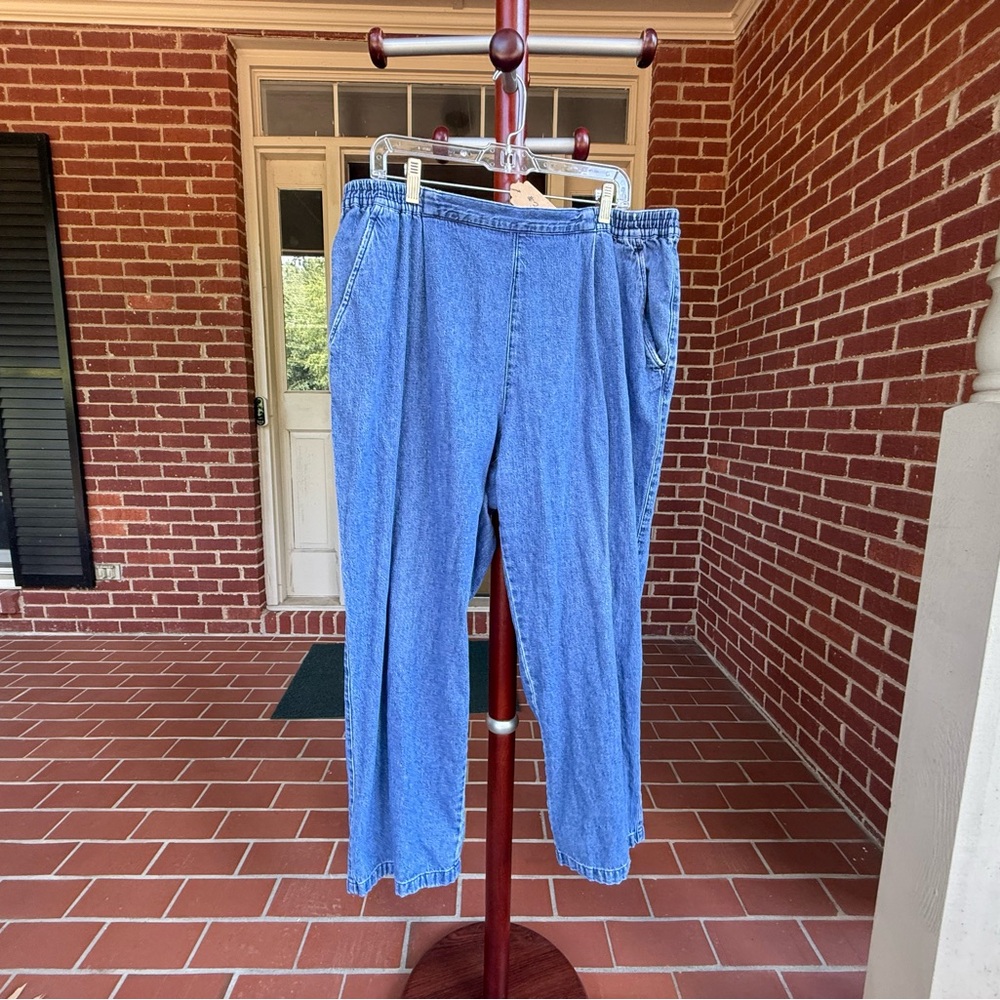Liz Claiborne #3 Blue Cotton Denim Pants Pair Size 22 Petite